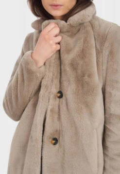 Oakwood Manteau Long Imitation Mouton Retourné Beige Foncé " 64292 " -Maroquinerie 64292beigefzoom 090451600 1601 01092023