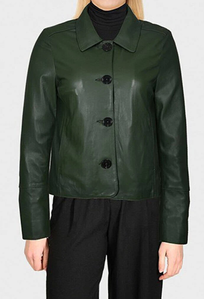 Oakwood Veste Courte Femme Col Chemise Kaki " 64480 " 4 Oakwood Veste Courte Femme Col Chemise Kaki " 64480 " – Image 4