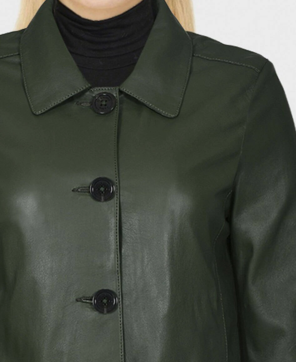 Oakwood Veste Courte Femme Col Chemise Kaki " 64480 " 2 Oakwood Veste Courte Femme Col Chemise Kaki " 64480 " – Image 2