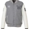 Oakwood Blouson Teddy Tissu+cuir Gris " 64529 "