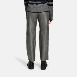 Pantalon Cuir Femme Large Kaki Fonce Oakwood " 64599 "