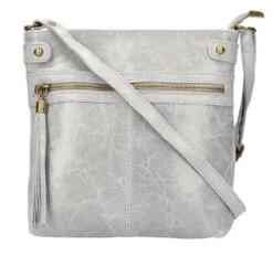 Sac Bandoulière Cuir Gris " EVAN "