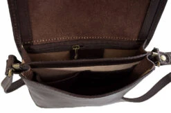 Sacoche Cuir Vachette Marron Fonce "MILANO"