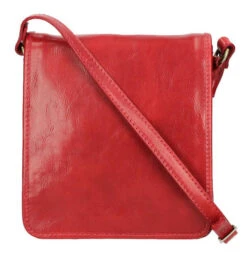 Sacoche Cuir Vachette Rouge " MILANO "