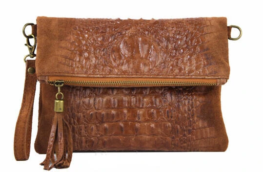 Pochette Cuir Vachette Femme Brown " TECLA " 6 Pochette Cuir Vachette Femme Brown " TECLA " – Image 6