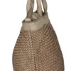 Sac à Main Cuir Vachette Tressé Taupe " KAROLA "