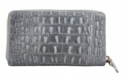 Porte Monnaie Cuir Femme Gris " PINA "