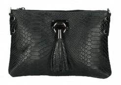 Pochette Cuir Femme Imprimé Python Noir " THERESA " -Maroquinerie 90theresatr216nenero1 011664500 1605 21032023