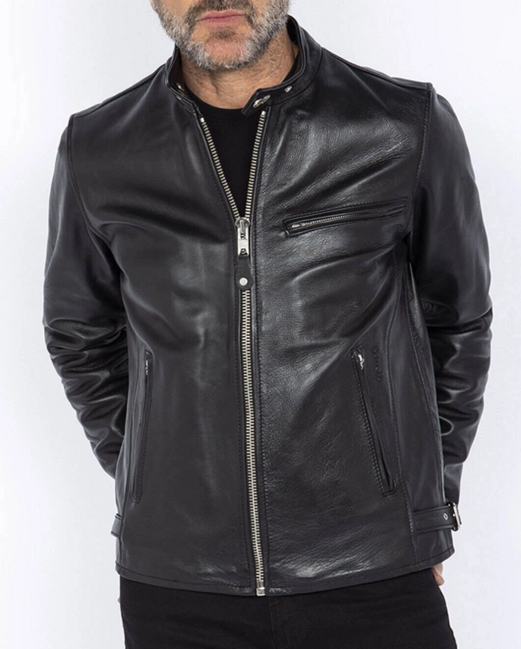 Schott Blouson Cuir Motard Vachette Noir " LC940D " 7 Schott Blouson Cuir Motard Vachette Noir " LC940D " – Image 7