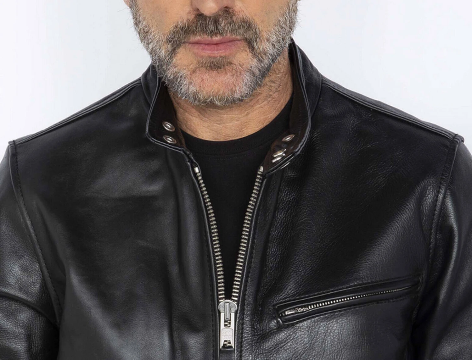 Schott Blouson Cuir Motard Vachette Noir " LC940D " 4 Schott Blouson Cuir Motard Vachette Noir " LC940D " – Image 4