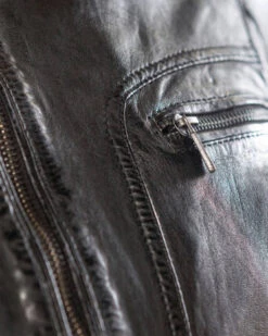 Blouson Cuir Femme Noir " SILENE " -Maroquinerie 9638silenemotifblousonmotardcuirnoir 023856000 1414 11092020