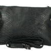 Pochette Cuir Femme Imprimé Python Noir " THERESA "