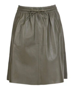 Oakwood Jupe Cuir Agneau Kaki " 64161 " -Maroquinerie alba64161526z 012078400 1811 11012022