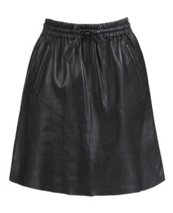 Oakwood Jupe Cuir Agneau Noir " 64161 " -Maroquinerie alba 64161 501 z