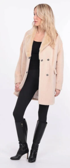 Veste Alcantara Ecru Col Vison " ANTONE " -Maroquinerie antonella ecru vison 14 004684200 1422 01072023 scaled