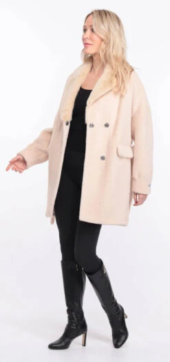 Veste Alcantara Ecru Col Vison " ANTONE " -Maroquinerie antonella ecru vison 17 060717200 1422 01072023 scaled