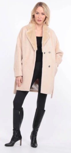 Veste Alcantara Ecru Col Vison " ANTONE " -Maroquinerie antonella ecru vison 7 020315100 1422 01072023 scaled