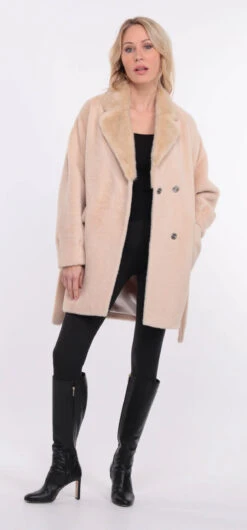 Veste Alcantara Ecru Col Vison " ANTONE " -Maroquinerie antonella ecru vison 8 037876700 1422 01072023 scaled