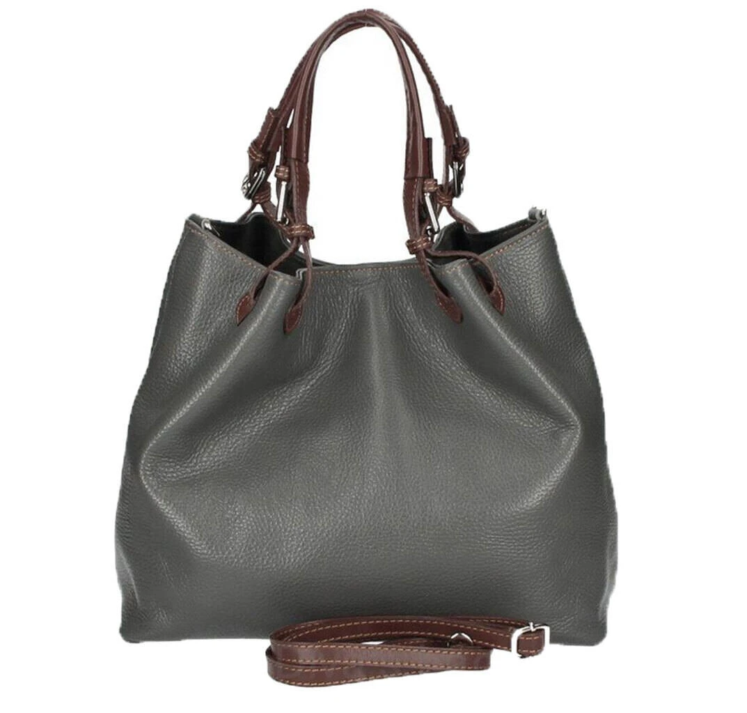 Sac à Main Cuir Fumo "AURELIA" 1 Sac à Main Cuir Fumo "AURELIA"