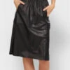 Oakwood Jupe Cuir Mi Longue Agneau Noir " 64150 "