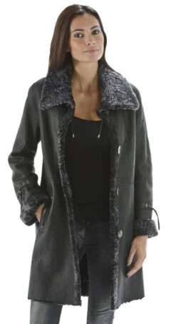 3/4 Mouton Femme Noir "BLANCA" -Maroquinerie blanca lc1417992 005946600 1557 29092014