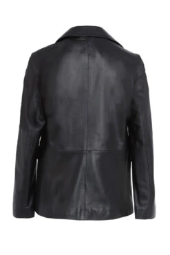 Blazer En Cuir Agneau Perle Noir " BEN "