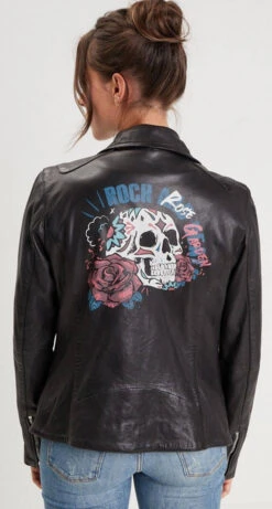 Blouson Cuir Femme Noir " 102359 "