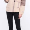 Veste Femme Mouton + Tissu Beige " BETTIE "