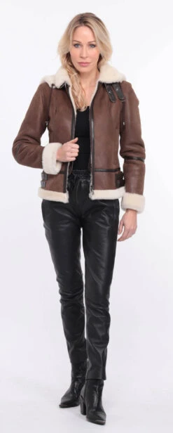 Blouson Bombardier Marron Femme Capuche " BOMBAE " -Maroquinerie blouson bombardier femme cap old brown 10 072866000 1156 01072023 scaled