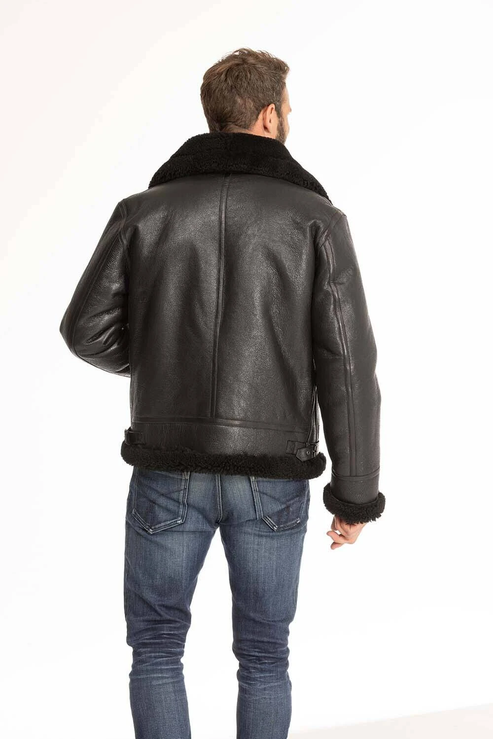 Bombardier Mouton Redskins Homme Noir " REAGAN " 8 Bombardier Mouton Redskins Homme Noir " REAGAN " – Image 8