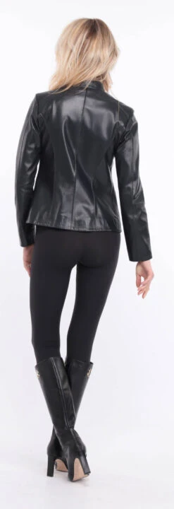 Blouson Cuir Femme " AGATHE " -Maroquinerie blouson cuir agatha marine 5 056234500 1420 01072023 scaled