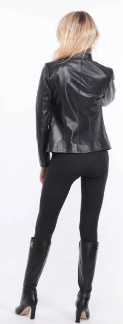 Blouson Cuir Femme " AGATHE " -Maroquinerie blouson cuir agatha marine 6 069975800 1420 01072023 scaled