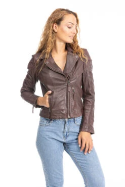 GIPSY Blouson Cuir Femme Biker Bordeaux "BLADE" -Maroquinerie blouson cuir bordeaux blade 2 054357800 1433 26092023