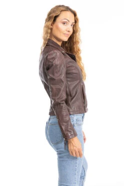 GIPSY Blouson Cuir Femme Biker Bordeaux "BLADE" -Maroquinerie blouson cuir bordeaux blade 5 092605900 1433 26092023