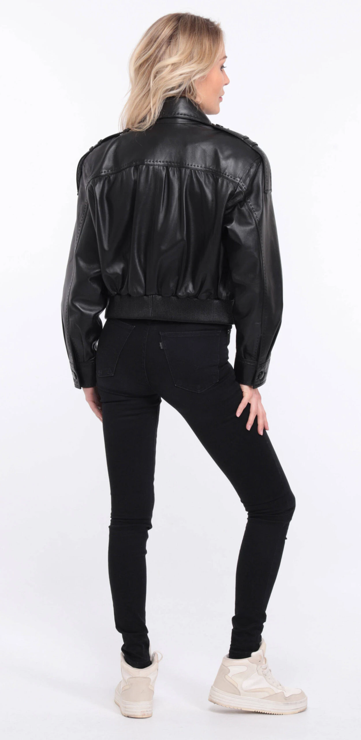 Blouson Cuir Femme Agneau Noir " EDEE " 13 Blouson Cuir Femme Agneau Noir " EDEE " – Image 13