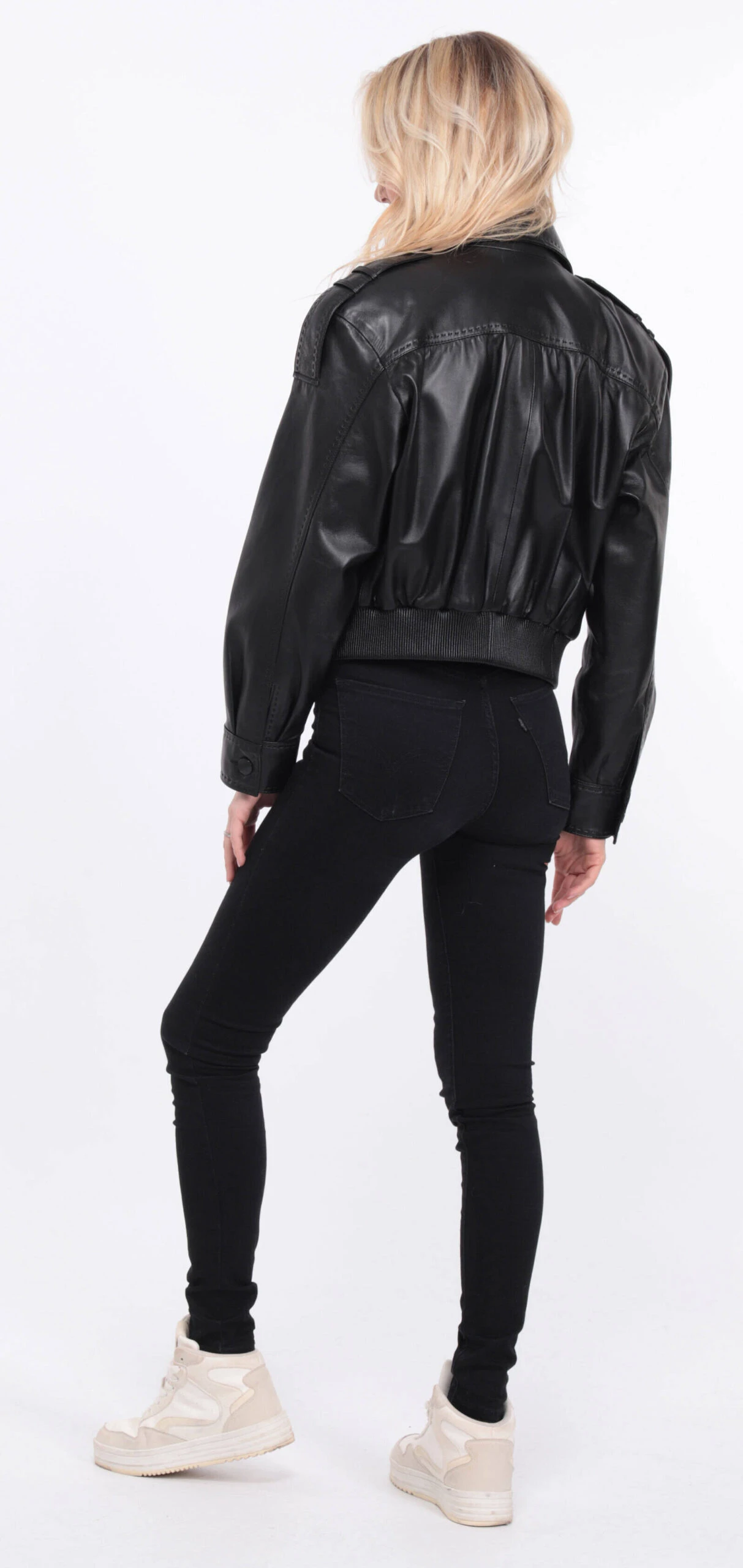 Blouson Cuir Femme Agneau Noir " EDEE " 17 Blouson Cuir Femme Agneau Noir " EDEE " – Image 17