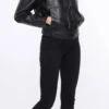 Blouson Cuir Femme Agneau Noir " EDEE "