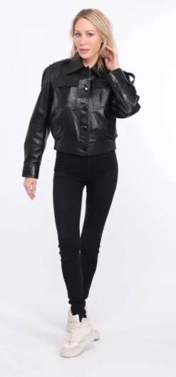 Blouson Cuir Femme Agneau Noir " EDEE " 29 Blouson Cuir Femme Agneau Noir " EDEE " -Maroquinerie blouson cuir eden noir 17 007990700 1149 01072023 scaled