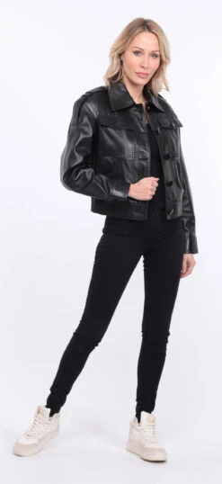 Blouson Cuir Femme Agneau Noir " EDEE " 30 Blouson Cuir Femme Agneau Noir " EDEE " -Maroquinerie blouson cuir eden noir 19 065056000 1149 01072023 scaled