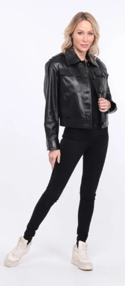 Blouson Cuir Femme Agneau Noir " EDEE " 35 Blouson Cuir Femme Agneau Noir " EDEE " -Maroquinerie blouson cuir eden noir 20 003400900 1149 01072023 scaled