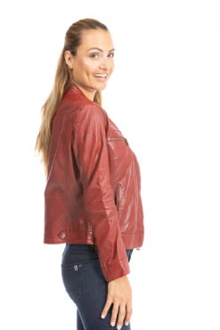 Blouson Cuir Femme Rouge " SILENE " -Maroquinerie blouson cuir femme 100104 14 026699300 1657 26092023