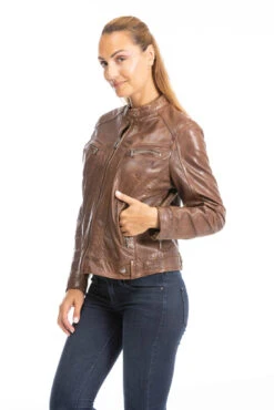 Blouson Cuir Femme Bison " SILENE " -Maroquinerie blouson cuir femme 100104 6 004817800 1657 26092023