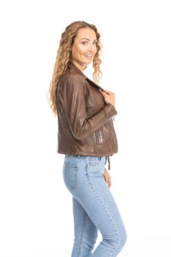 Blouson Cuir Femme Biker Dark Cognac " 101461 " -Maroquinerie blouson cuir femme 101461 cognac 8 046462700 1658 26092023
