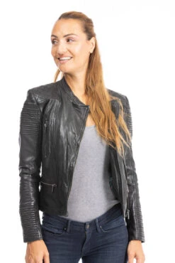 Blouson Cuir Femme Noir " 102081 " 14 Blouson Cuir Femme Noir " 102081 " -Maroquinerie blouson cuir femme 102081 noir 3 084503400 1002 28092023