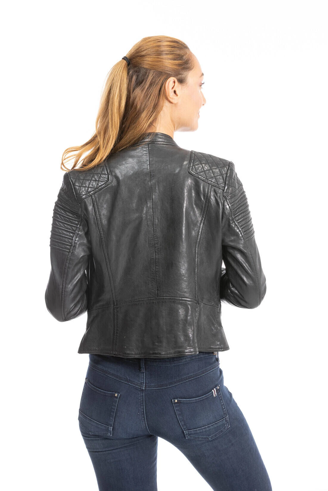 Blouson Cuir Femme Noir " 102081 " 1 Blouson Cuir Femme Noir " 102081 "