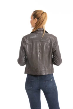 Blouson Cuir Femme Biker Agneau Red Brown "PANILA" -Maroquinerie blouson cuir femme 102100 19 058542100 1003 28092023