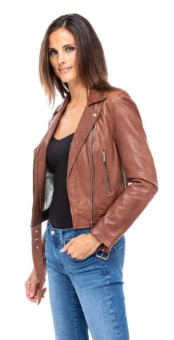 Blouson Cuir Femme Biker Dark Cognac "LAURIE" 12 Blouson Cuir Femme Biker Dark Cognac "LAURIE" -Maroquinerie blouson cuir femme agneau 101123 style perfecto 7 046237500 1743 26092019