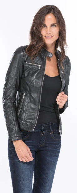 Blouson Cuir Femme Noir "JODY" -Maroquinerie blouson cuir femme agneau noir 101125 3 008417400 1543 24092020