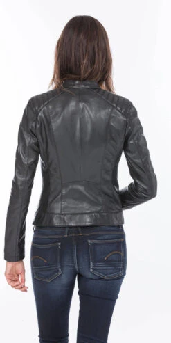 Blouson Cuir Femme Noir "JODY" -Maroquinerie blouson cuir femme agneau noir 101125 5 034724200 1543 24092020