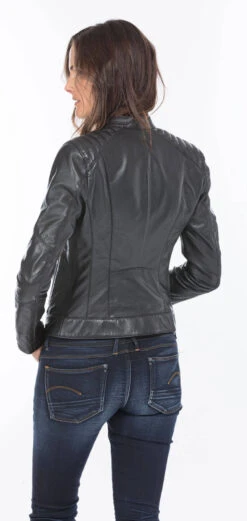Blouson Cuir Femme Noir "JODY" -Maroquinerie blouson cuir femme agneau noir 101125 6 044296800 1543 24092020